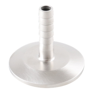 Hose barb adapter 1.5" tri-clamp x 0.25" hose barb 316L 20Ra ID 32Ra OD