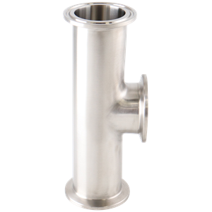 short outlet tee, 1-inch Tri-Clamp, made from 316L stainless steel, with 20RA interior and 32RA exterior surface finish, SF1 BPE compliant
