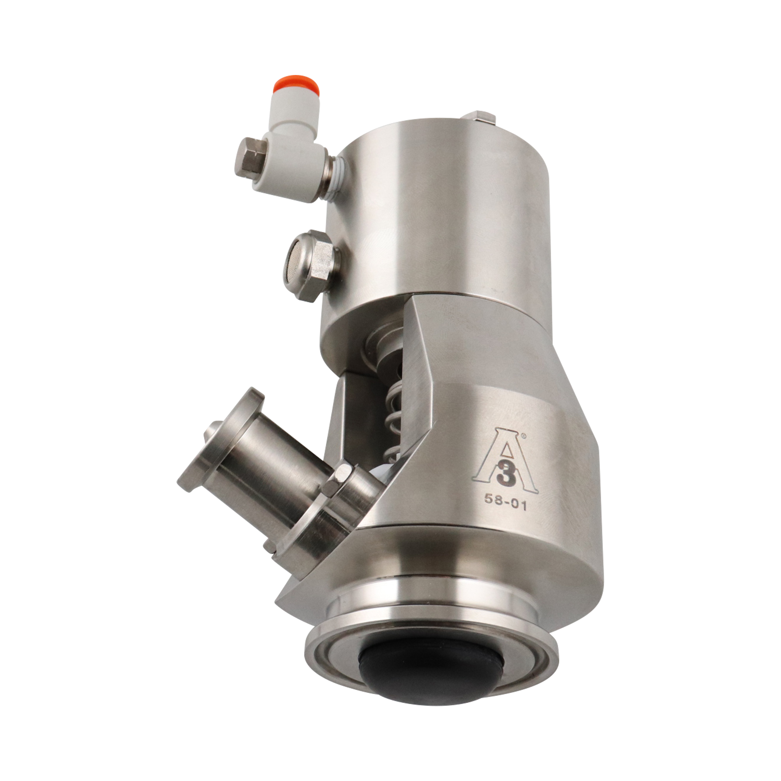 Air blow check valve, 1.5" tri-clamp, 316L, EPDM, 3A CIPable, Trueclean
