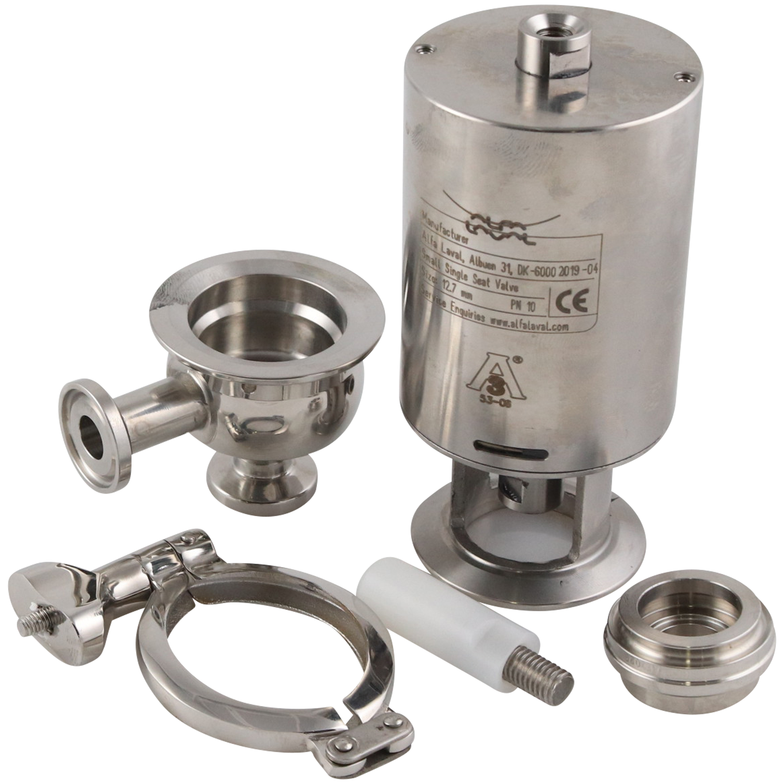 Shutoff valve 0.5" tri-clamp TR2 plug EPDM seal N/C 20Ra