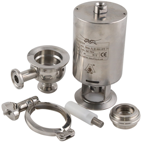 Shutoff valve 0.5" tri-clamp TR2 plug EPDM seal N/C 20Ra