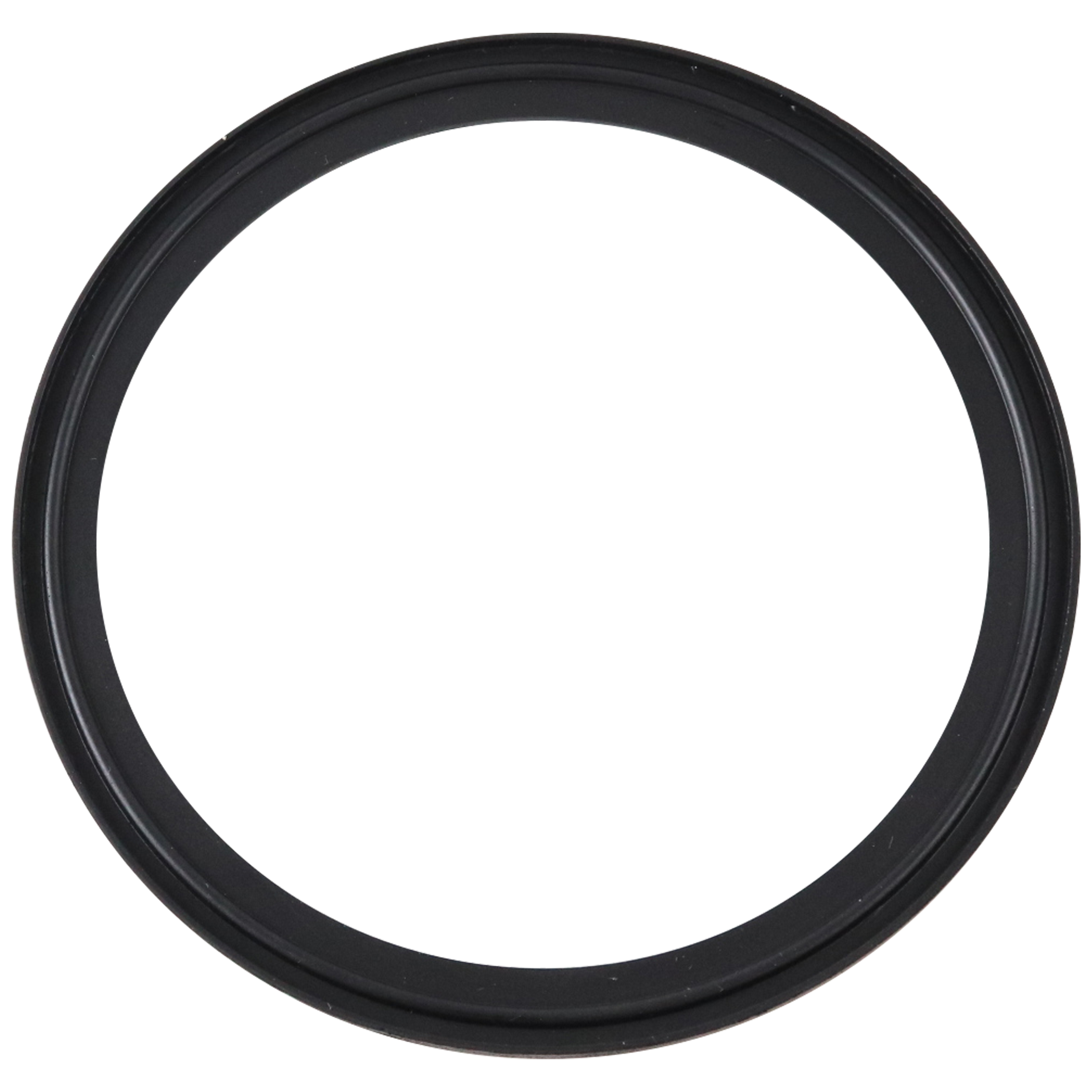 Flanged gasket for 4-inch tri-clamp, compatible with schedule 5 systems, made of EPDM material, USP Class VI compliant.