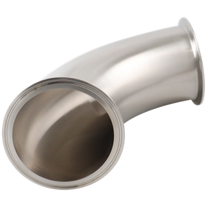 90-degree elbow, 4-inch Tri-Clamp, made from 304 stainless steel, with 32RA interior and exterior surface finish