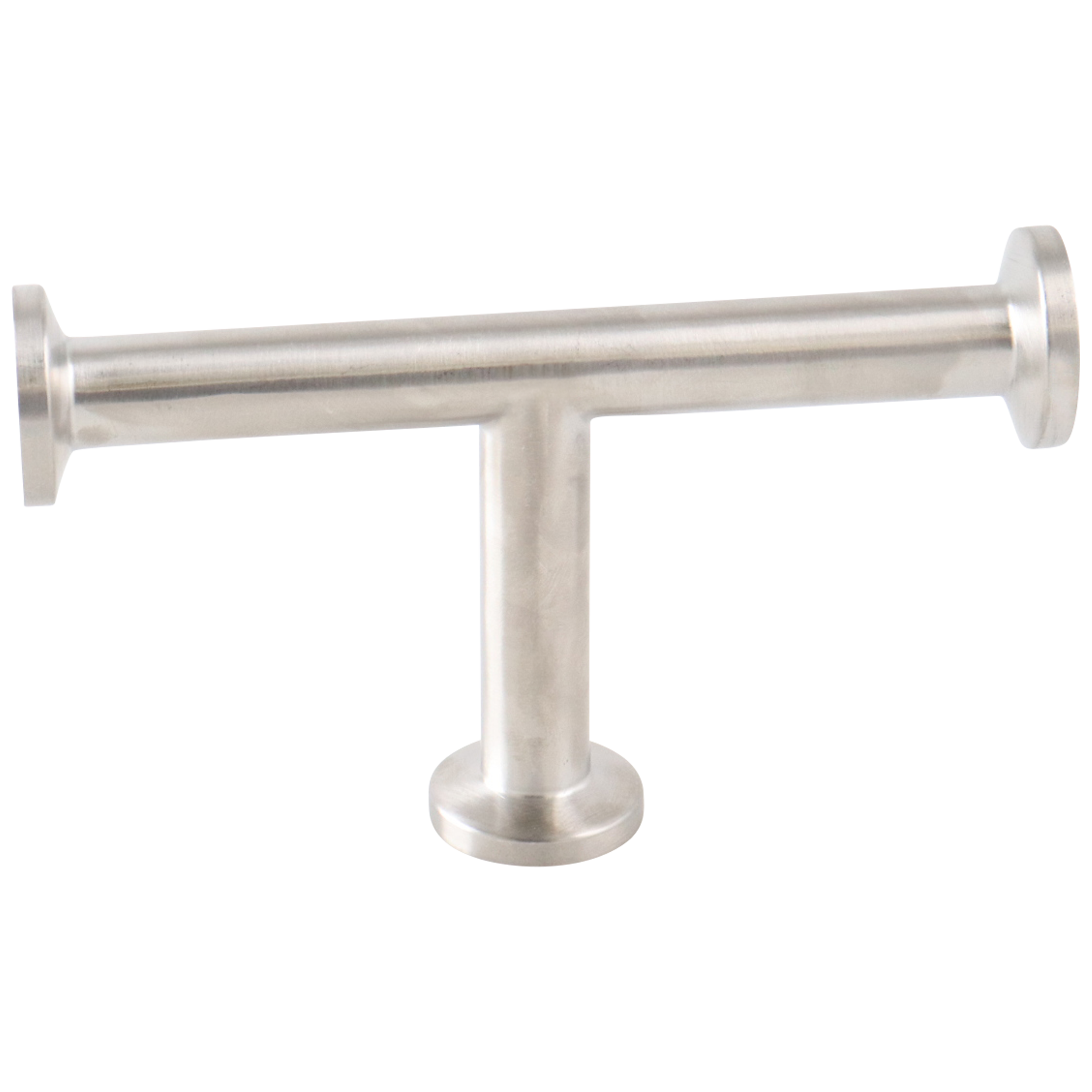0.5-inch tri-clamp tee, made from 316L stainless steel, featuring 15RA EP internal finish and 32RA external finish, SF4 BPE compliant.
