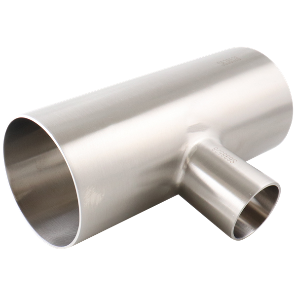 reducing tee, 3-inch x 1.5-inch butt-weld, made from 304 stainless steel, with 32RA interior and exterior surface finish