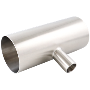 Reducing Tee, 3-inch to 1-inch butt weld connection, made of 304 stainless steel, with a 32RA inner diameter and 32RA outer diameter.