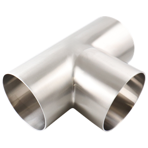 tee, 4-inch butt-weld, made from 316L stainless steel, with 20RA interior and 32RA exterior surface finish, SF1 BPE compliant
