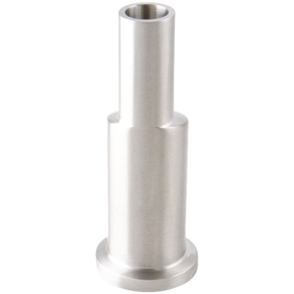 Eccentric reducer 0.75" x 0.5" tri-clamp x butt weld, 2.625" overall length, 20Ra inner diameter, 32Ra outer diameter, SF1 bpe finish