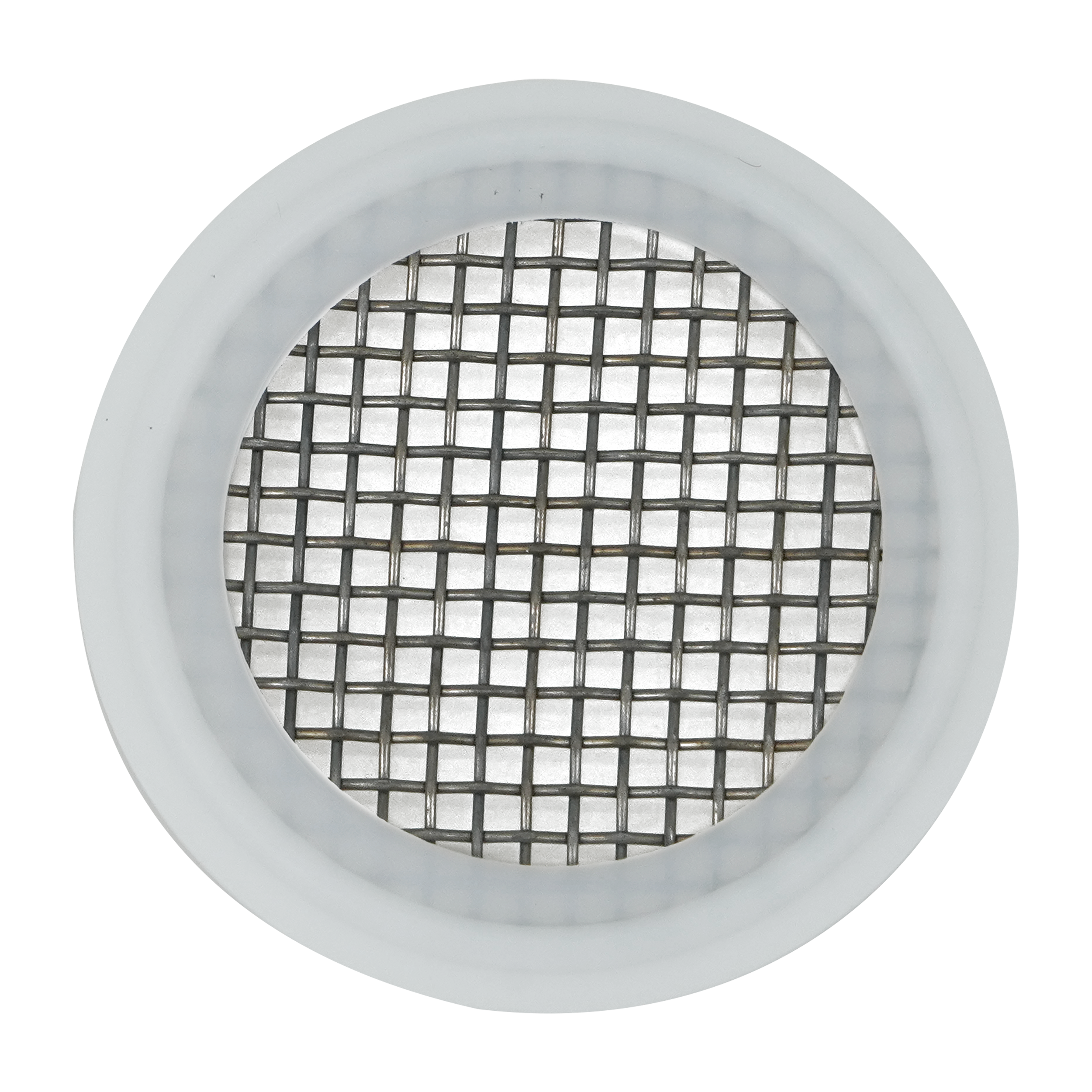 Screen Gasket, 1.5-inch Tri-Clamp, made of Polytetrafluoroethylene (PTFE/Teflon), USP Class VI compliant, with 10-mesh screen.