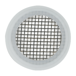 Screen Gasket, 1.5-inch Tri-Clamp, made of Polytetrafluoroethylene (PTFE/Teflon), USP Class VI compliant, with 10-mesh screen.