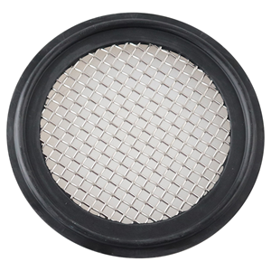 Screen gasket for 1.5-inch tri-clamp connections, made from EPDM with 10 mesh, USP Class VI compliant.