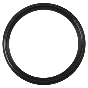 4-inch Tri-Clamp gasket, made from black Buna material, suitable for hygienic applications