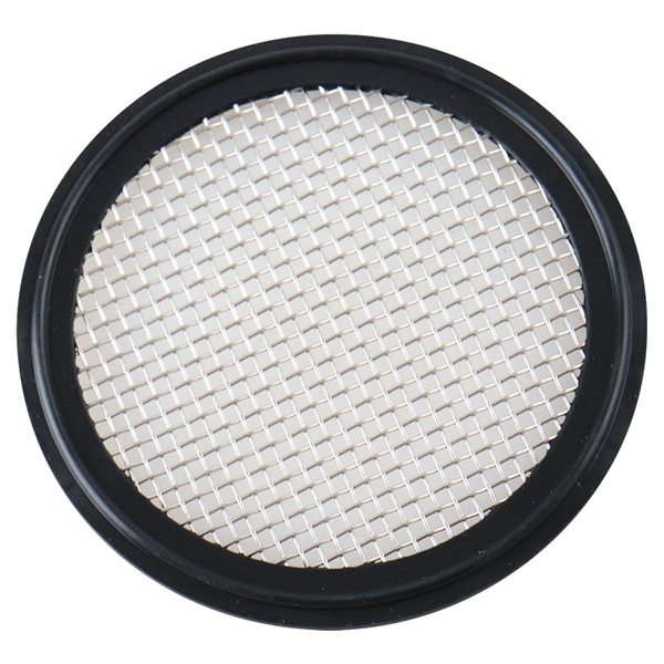 Screen gasket for a 3-inch tri-clamp connection, made of EPDM, USP Class VI compliant, with a 10-mesh configuration.