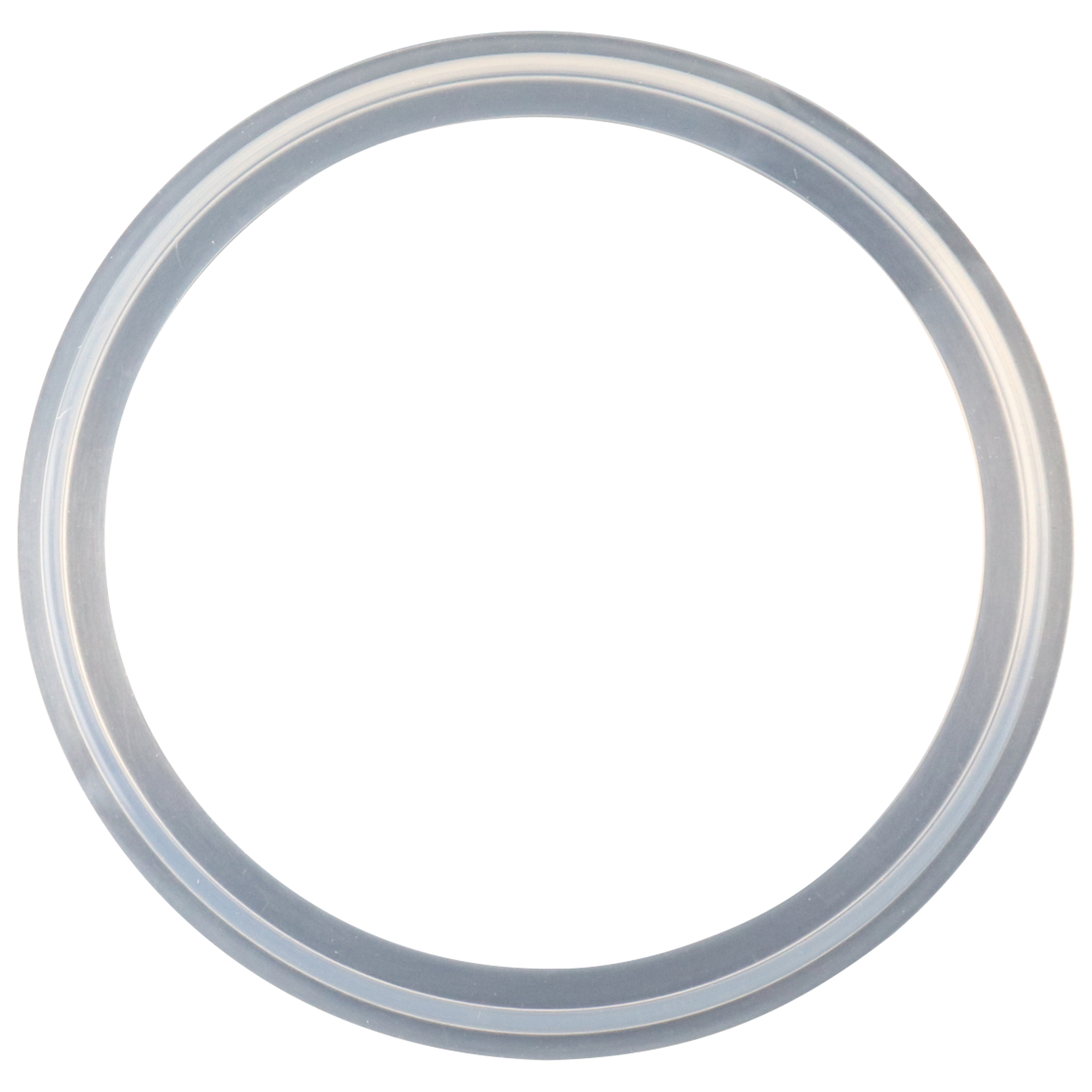 4-inch Tri-Clamp gasket, made from platinum-cured silicone, compliant with USP Class VI standards