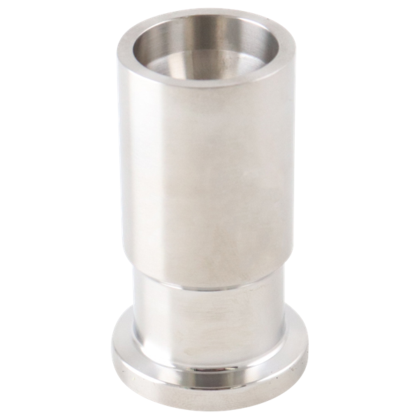 adapter, 0.5-inch Tri-Clamp to 0.5-inch butt-weld, Schedule 10 pipe, made from 316L SA479 stainless steel, with 1.75-inch overall length