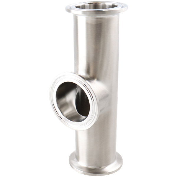 short outlet tee, 1.5-inch Tri-Clamp, made from 316L stainless steel, with 15RA EP interior and 32RA exterior surface finish, SF4 BPE compliant
