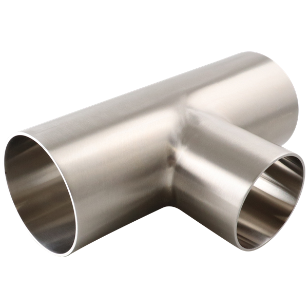 Reducing Tee, 2.5-inch x 2-inch, Butt Weld connection, made of 316L stainless steel, 20RA inner diameter surface finish, 32RA outer diameter surface finish, SF1 BPE compliant.