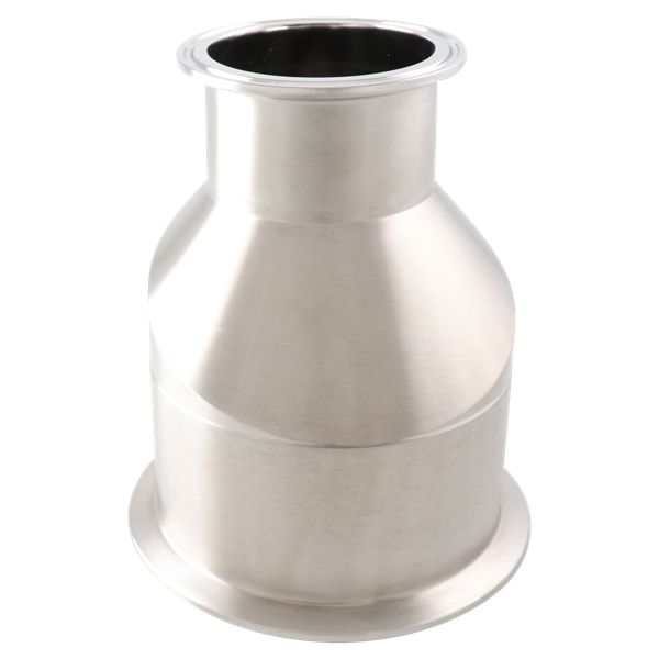 Concentric reducer, 4x3 tri-clamp x butt weld, 316L, 4.5" OAL, 20Ra ID, 32Ra OD, SF1 BPE
