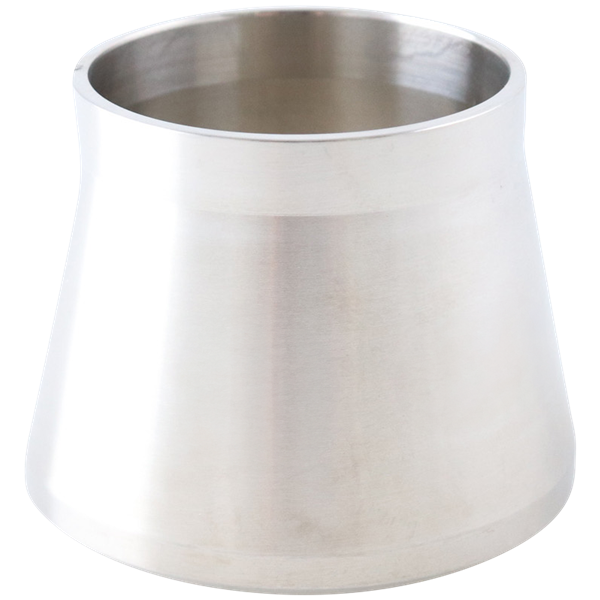 Adapter, 1.5-inch Schedule 40 pipe to 1.5-inch butt weld tube, made of 316L stainless steel, with a 1.5-inch overall length.