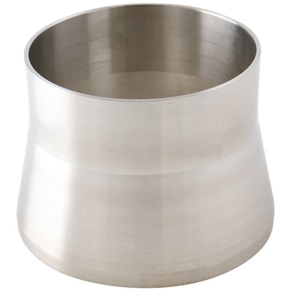 adapter, 3-inch Schedule 10 pipe to 3-inch butt-weld tube, made from 316L stainless steel, with 2.5-inch overall length