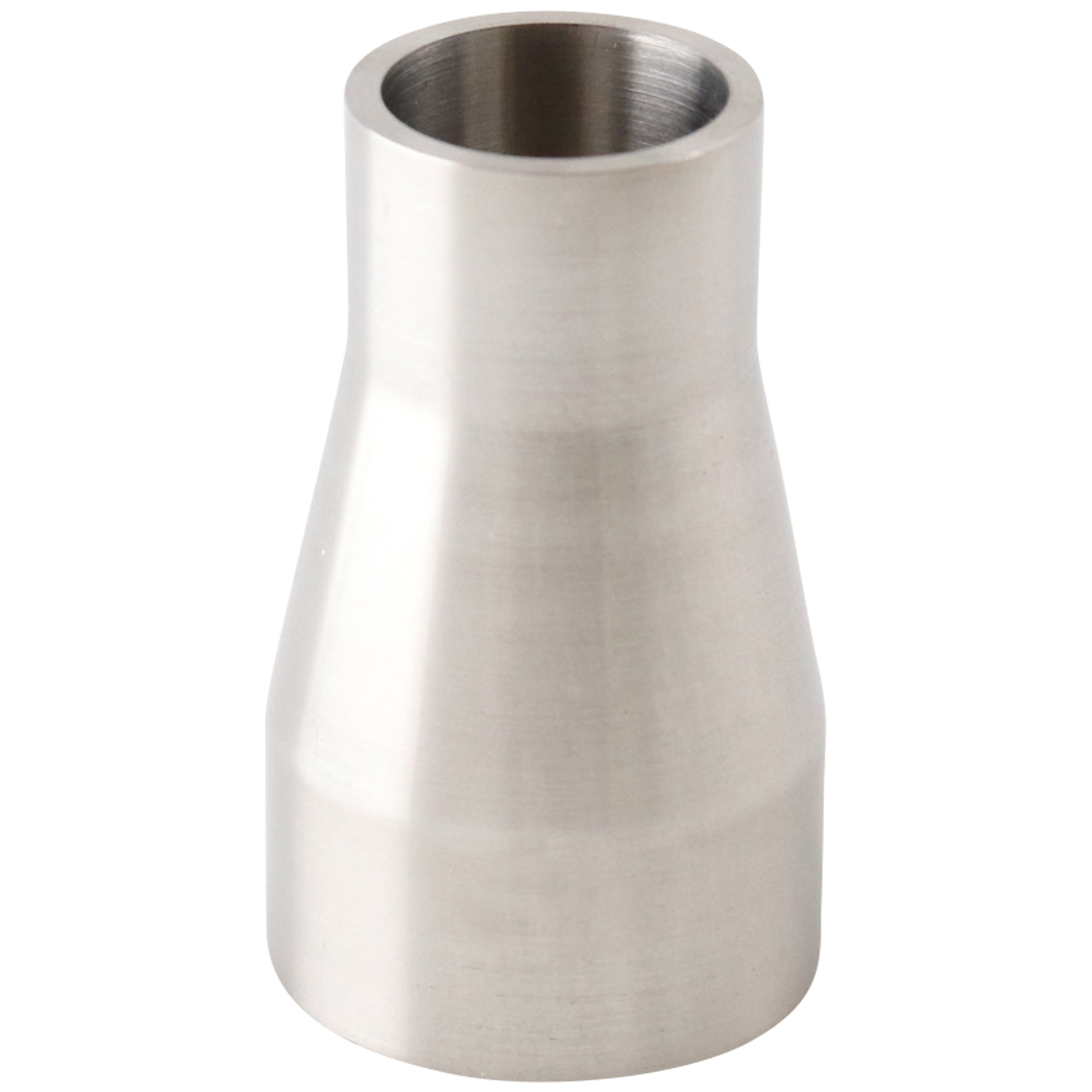 Adapter: 0.75-inch schedule 40 pipe to 0.75-inch butt weld tube, made from 316L stainless steel, 1.75-inch overall length.
