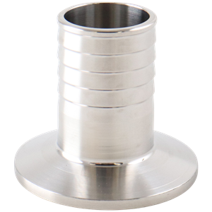Hose barb adapter 1.5" tri-clamp x hose barb 316L 20Ra inner diameter 32Ra outer diameter