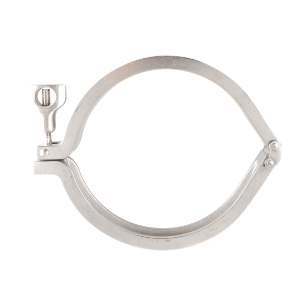 heavy-duty two-piece clamp, 6-inch Tri-Clamp, with double pin design, made from 304 stainless steel