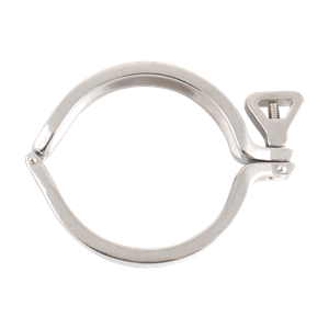 Clamp, I-Line and Q-Line compatible, 4-inch size with a wing nut type, made of 304 stainless steel.