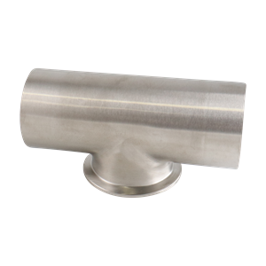 tee, 1.5-inch butt-weld with short Tri-Clamp branch, made from 316L stainless steel, with 15RA EP interior and 32RA exterior surface finish, SF4 BPE compliant
