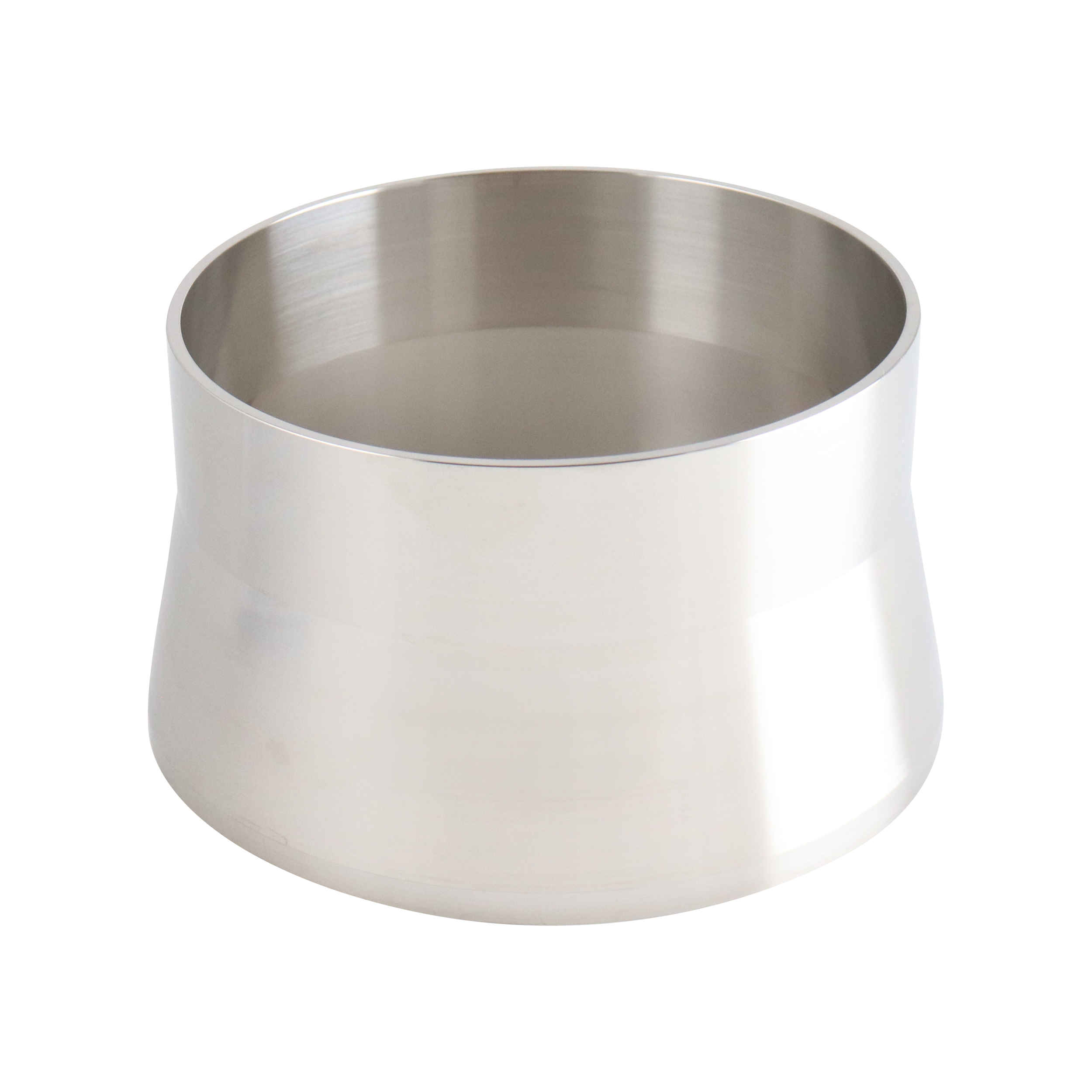 adapter, 4-inch Schedule 10 pipe to 4-inch butt-weld tube, made from 316L stainless steel, with 2.5-inch overall length