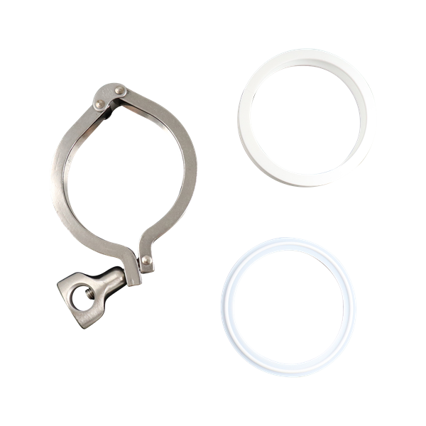 clamp, swivel type, Teflon-lined, 3-inch Tri-Clamp, made from 304 stainless steel