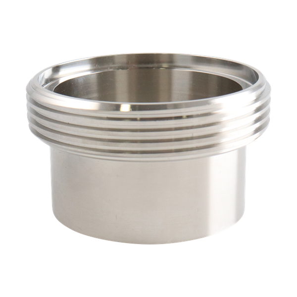 Ferrule 2.5" threaded DC 316L 1.75" OAL 32Ra ID 32Ra OD