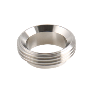 Ferrule threaded bevel seat 1.5" 316L stainless steel, 0.72" OAL 32Ra inner diameter 32Ra outer diameter