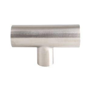 reducing tee, 2-inch x 1.5-inch butt-weld, made from 304 stainless steel, with 32RA interior and exterior surface finish