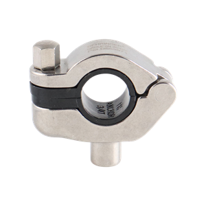 hanger CH for 0.75-inch tube with 3/8-inch threaded anchor and black insert, made from 304 stainless steel
