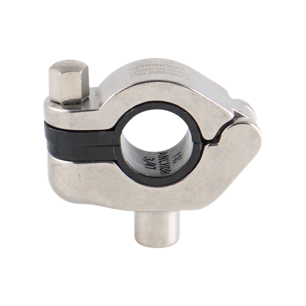 hanger CH for 0.75-inch tube with 3/8-inch threaded anchor and black insert, made from 304 stainless steel