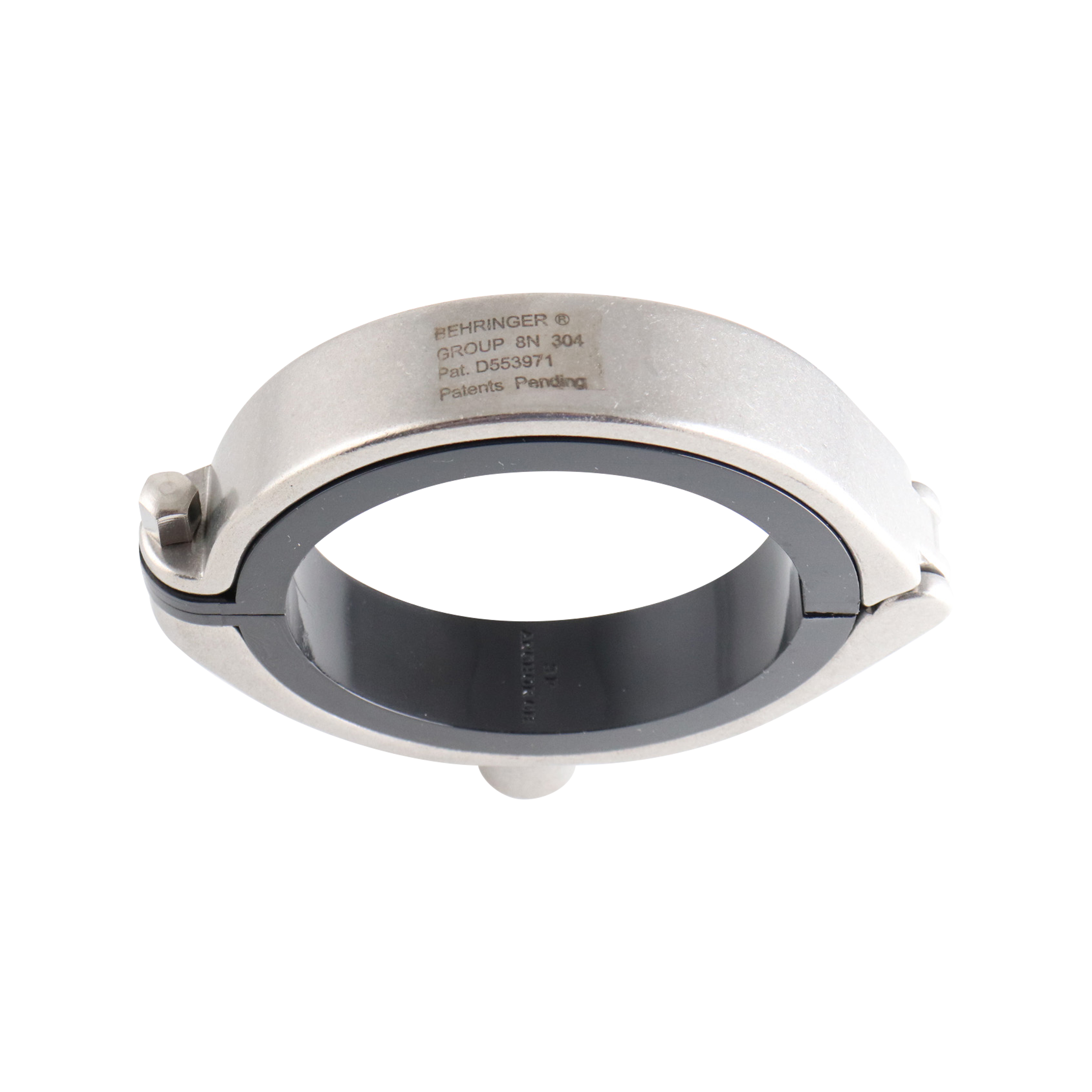 Hanger CH for 3-inch pipe, featuring a 1/2-inch threaded anchor with a black insert, made from 304 stainless steel.