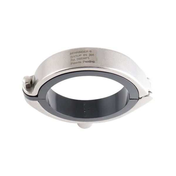 Hanger CH for 3-inch pipe, featuring a 1/2-inch threaded anchor with a black insert, made from 304 stainless steel.