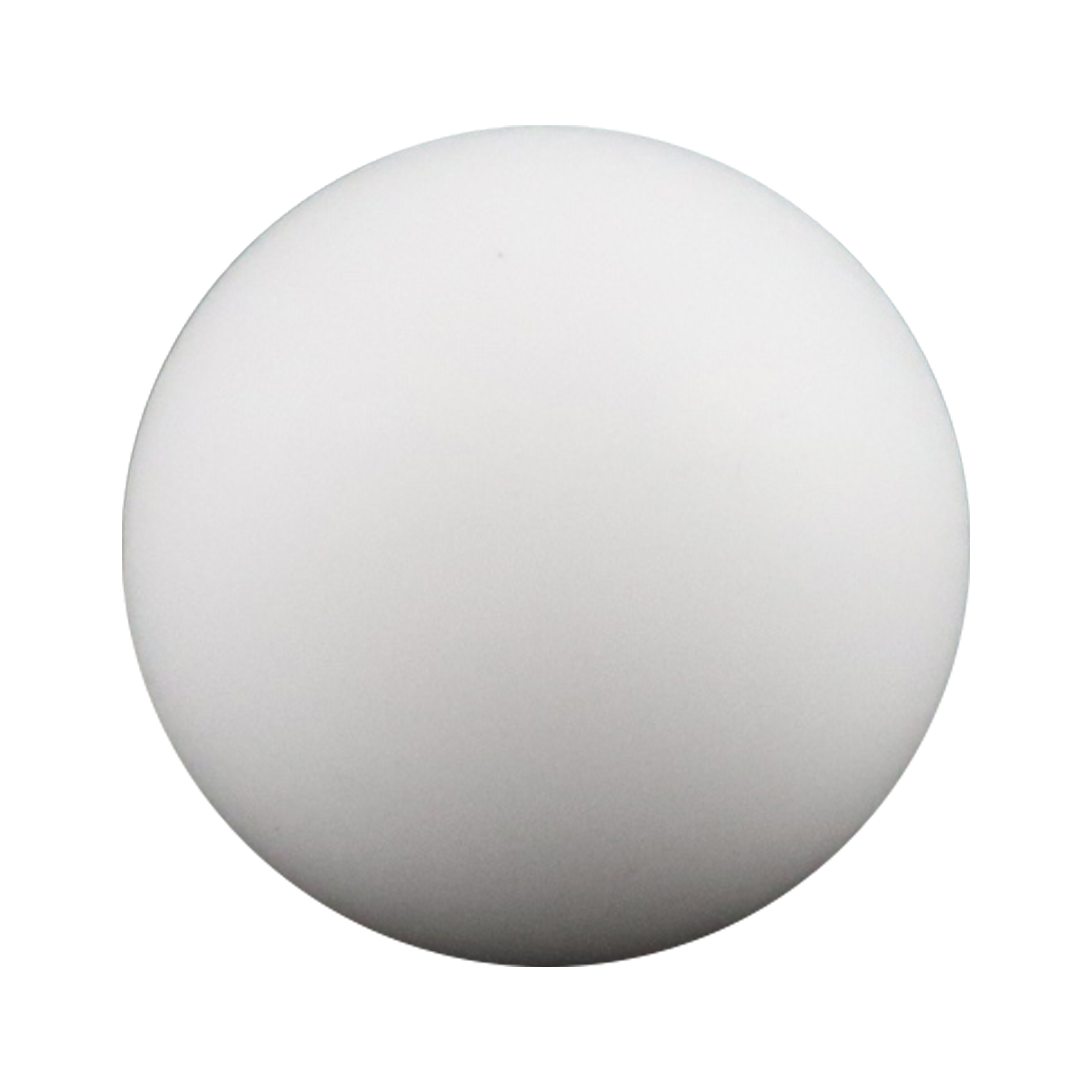 Valve ball, made of Teflon material, by Wilden.