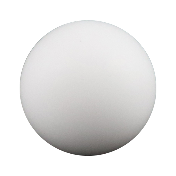 Valve ball, made of Teflon material, by Wilden.