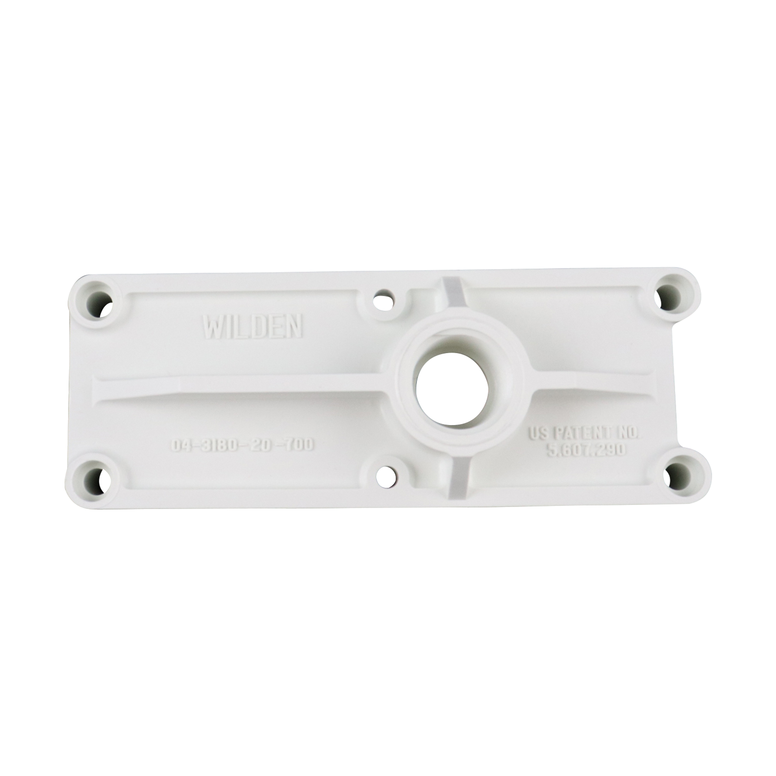Muffler plate, compatible with Pro-Flo pumps, by Wilden.