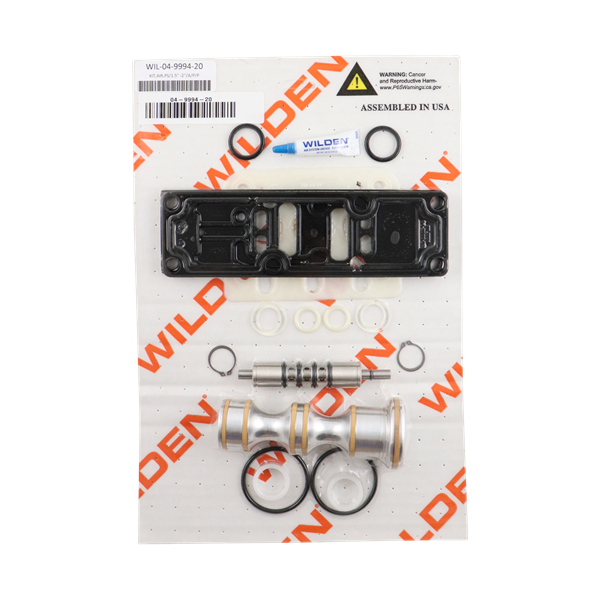 Air repair kit for 1.5-inch and 2-inch pumps, made with advanced poly PTFE materials, by Wilden.
