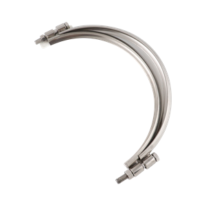 Large nested band clamp designed for pneumatic systems, manufactured by Wilden.