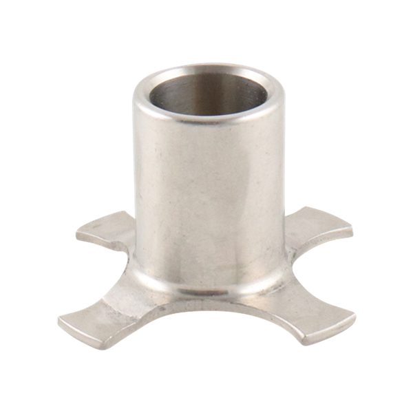 Air blow stem guide made of stainless steel, engineered for hygienic systems.
