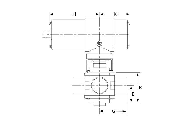 A11 Koltek BW with Actuator Dimensional Diagram