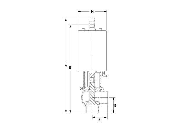 SSV Shutoff 2 Port BW Dimensional Diagram