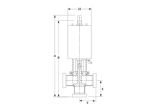 SSV Shutoff 3 Port TC Dimensional Diagram