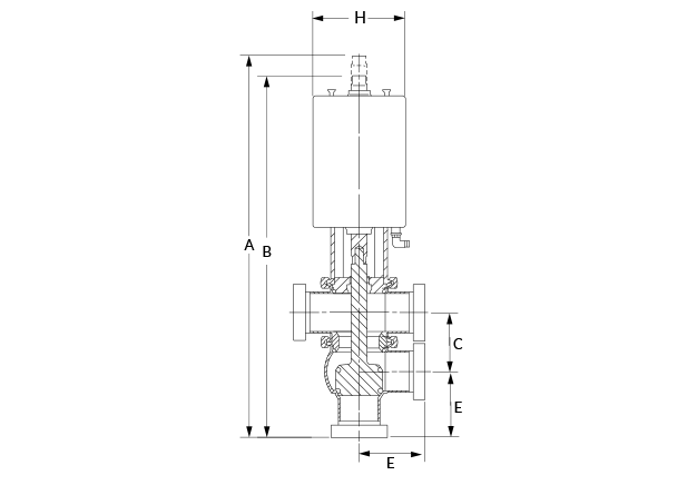 SSV Changeover 4 Port TC Dimensional Diagram