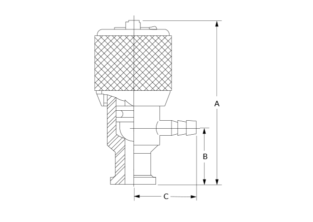 660 Hose Barb Dimensional Diagram
