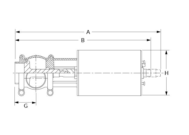 7620-207 Shutoff Tangential BW Dimensional Diagram